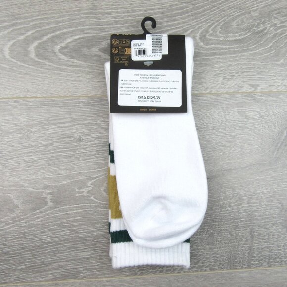 Vans Unisex Retro White Green Striped Crew Socks Mens Size 9.5 -13 (1 Pair) NEW - Picture 9 of 10